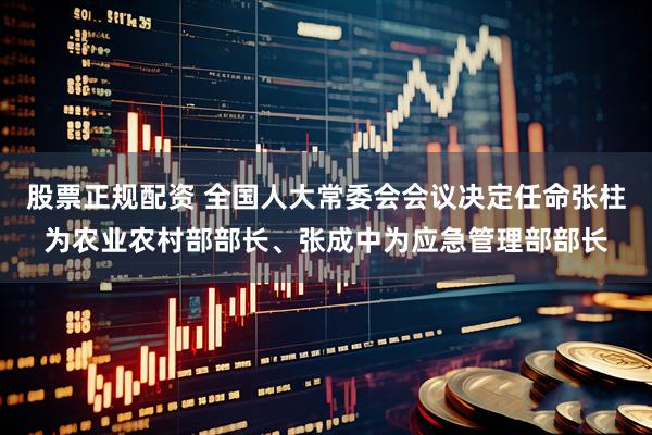 股票正规配资 全国人大常委会会议决定任命张柱为农业农村部部长、张成中为应急管理部部长